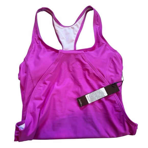 NWT Nicole Miller Racerback Purple Glo One-Piece | Stylish - Picture 3 of 5